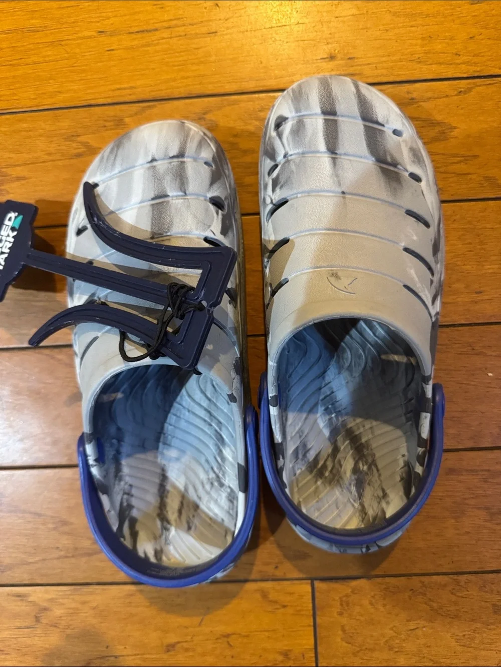 Kids Gray and Blue Slip-On Clogs